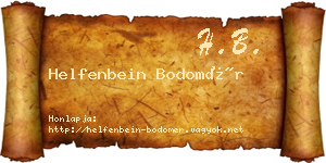 Helfenbein Bodomér névjegykártya